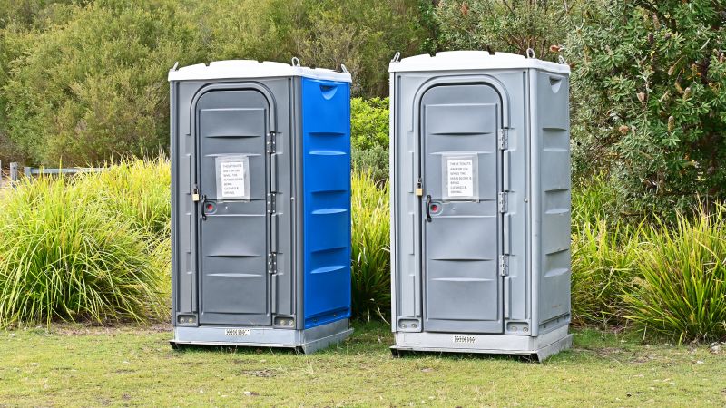 Portable Toilets at a Construction Site